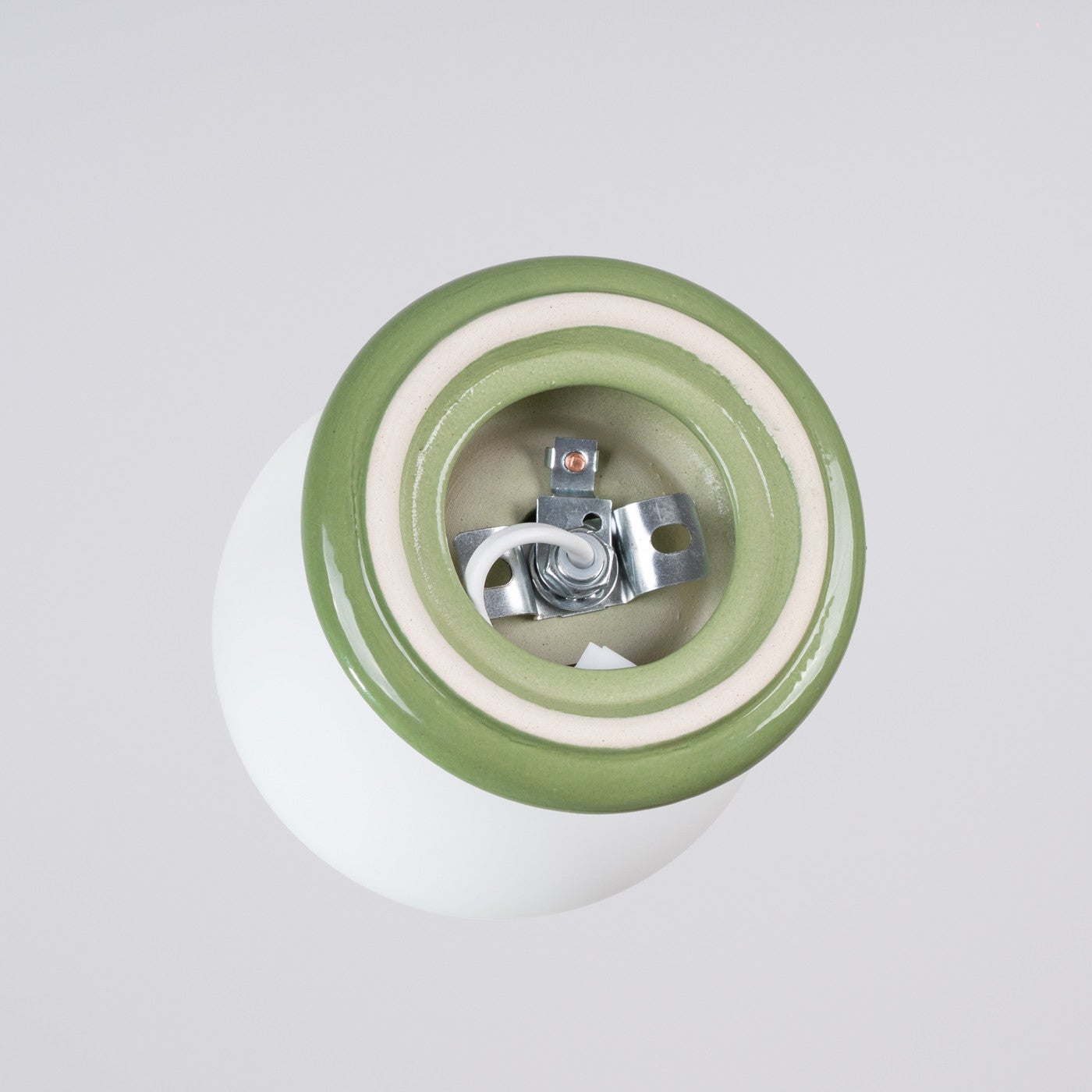 Lampa sufitowa ceramiczna szkliwiona ZORI zielono-biała 1xG9x8W ceramika / gips wym:12x12x16cm IP44 Sollux Lighting - 8