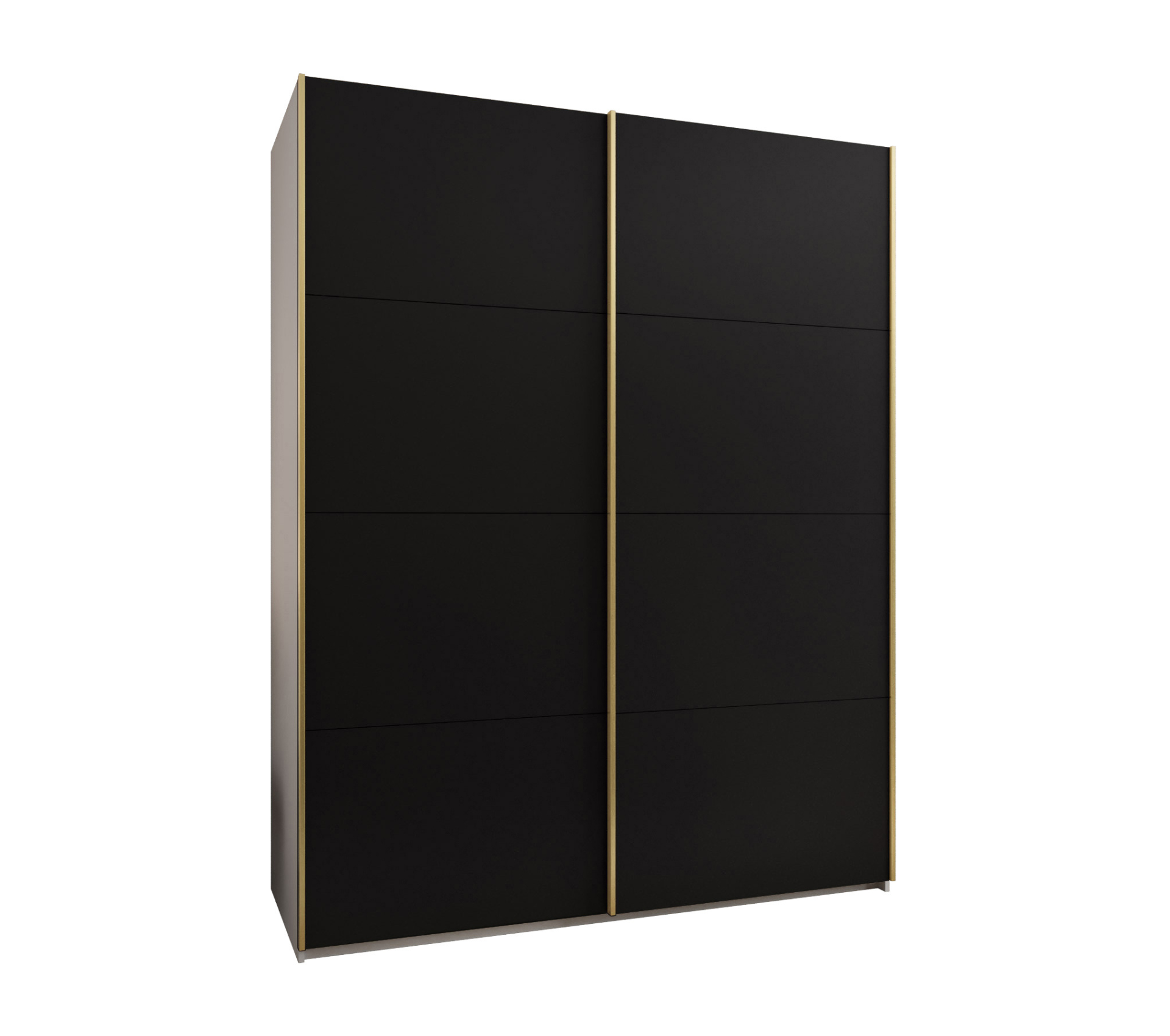 Szafa przesuwna wysoka Lux 1 190 x 64 x 245,5 cm biały + czarny + u. złoty - Abiks Meble
