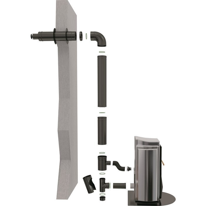 Kit façade Bioten 80/125 départ arrière pour poêles à pellet - 5