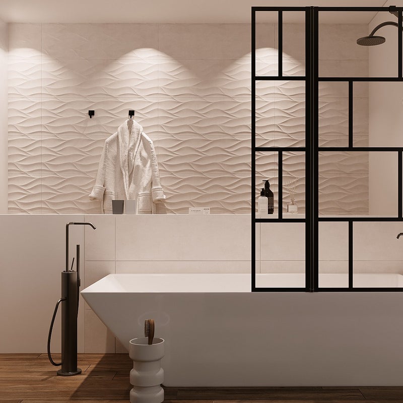 Parawan nawannowy w kolorze czarnym matowym w industrialnym stylu z obrotowym skrzydłem – 100 × 140 cm – OBELINI