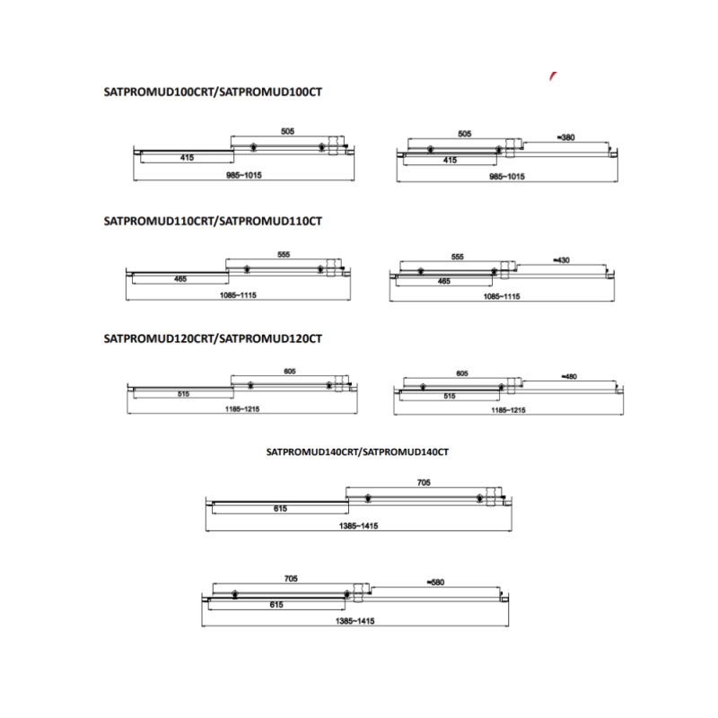 Swiss Aqua Technologies SAT PROJECT Porta doccia scorrevole 110x185cm con profilo nero opaco (SATPROMUD110CT) - 5