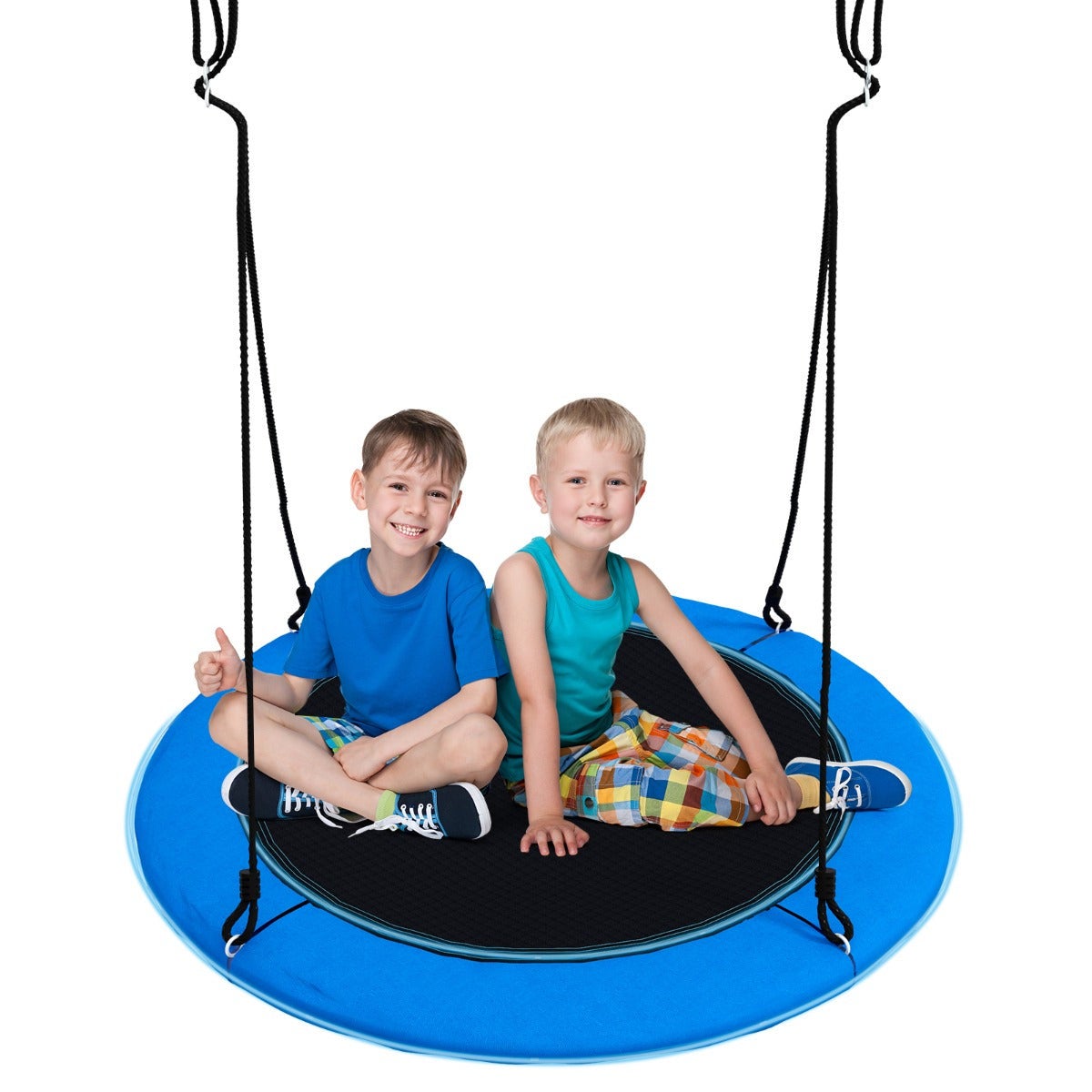Balançoire Soucoupe Pour Arbre VEVOR - Diamètre 101.6cm, Capacité 340kg, Tissu Oxford 900D - Pour Jardin, Enfants Et Adultes, Avec Cordes Réglables - 5
