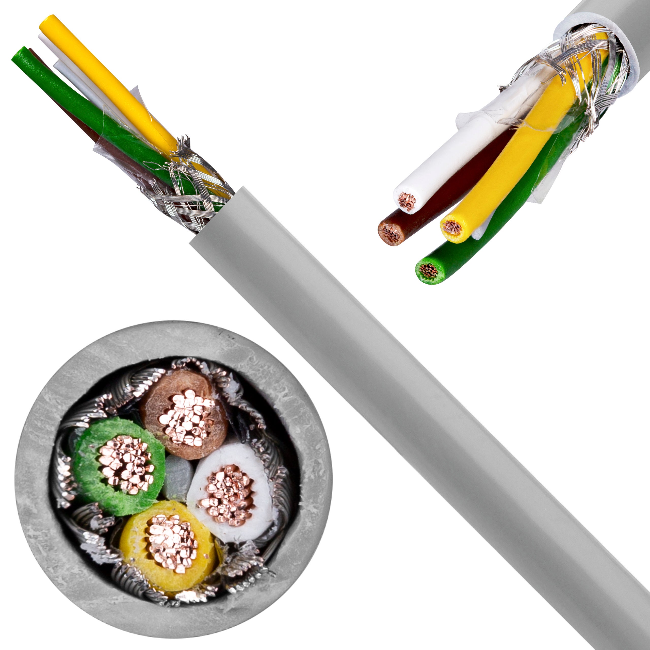 Kabel sterowniczy LIYCY 4x0,25mm2 szary 300/300V ekranowany olejoodporny linka Helukabel 100m