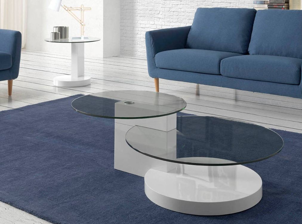 Table Basse Laqué Blanc Et Verre www.leroymerlin.fr