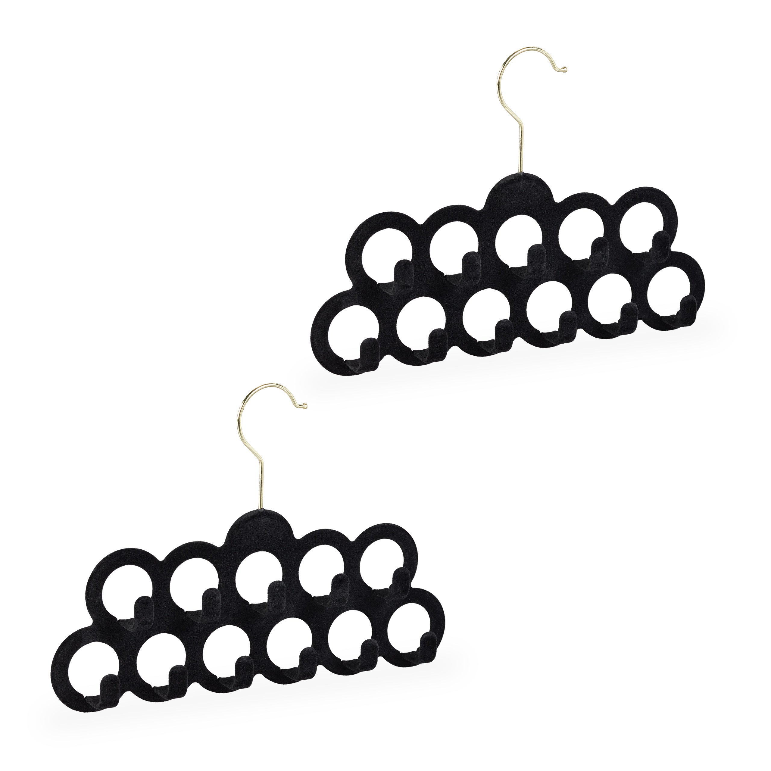 Lot De 2 Cintres Pour Placard - Max 42 Ceintures & 60 Cravates, Crochet Antidérapant Rotatif 360°, Organiseur Bois Pour Foulards, Ceintures Et Accessoires