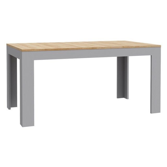 Table repas extensible L160/206 cm décor chêne et gris clair - ANTIBES