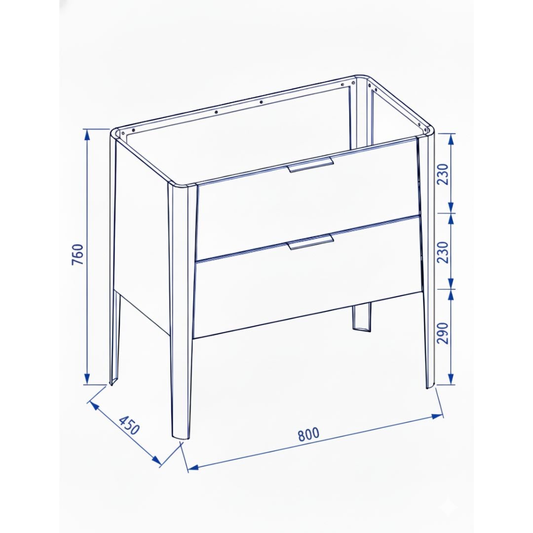 Szafka pod umywalkę wpuszczaną VIBE 80 cm biało-szara półmat - 2