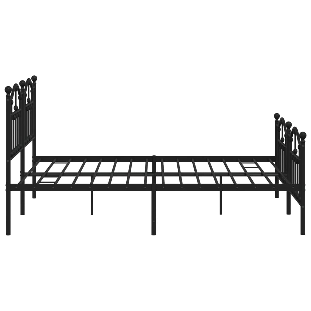 Estructura cama sin colchón con estribo metal negro 180x200 cm vidaXL - 6