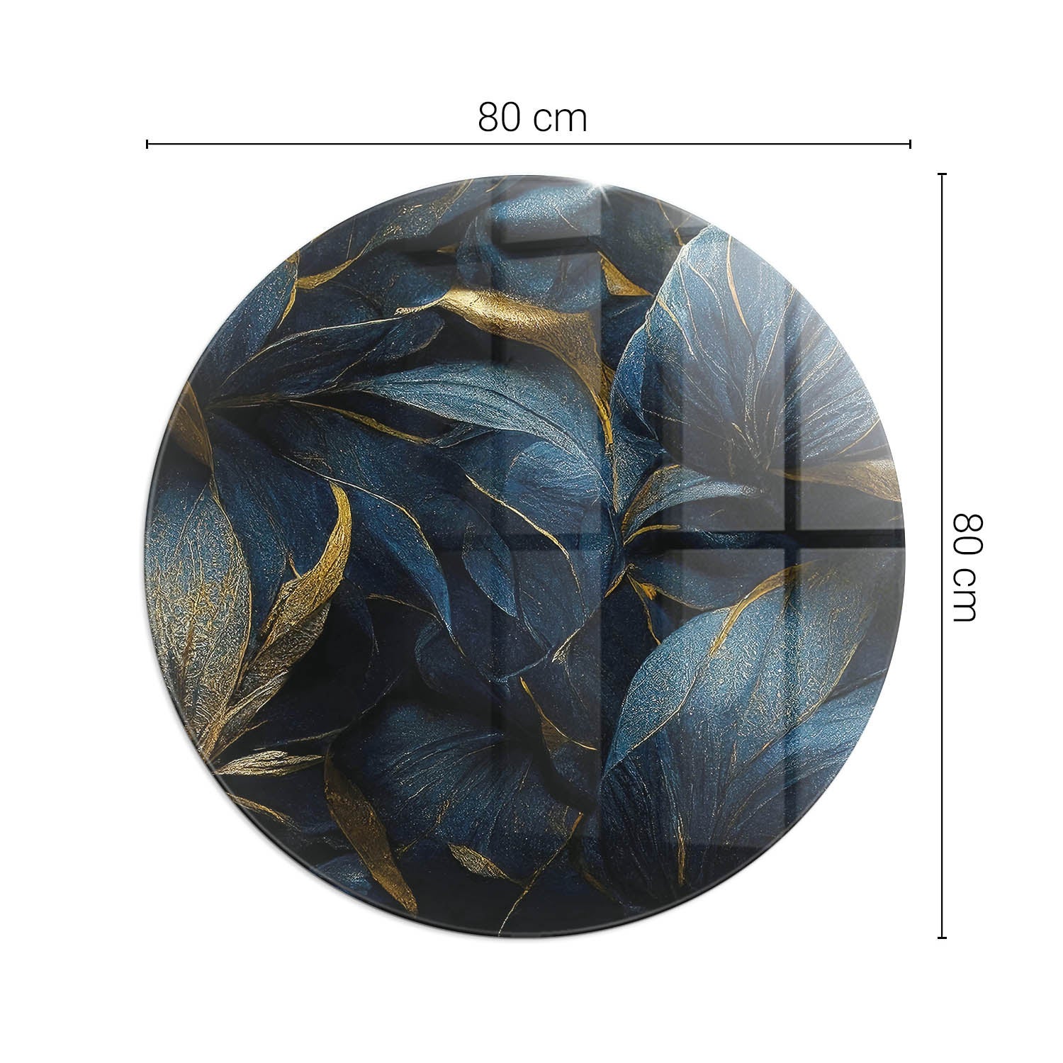 Szklana podkładka pod kominek ze szkła hartowanego - fi 80 cm - Eleganckie liście w fakturze - TULUP - 2