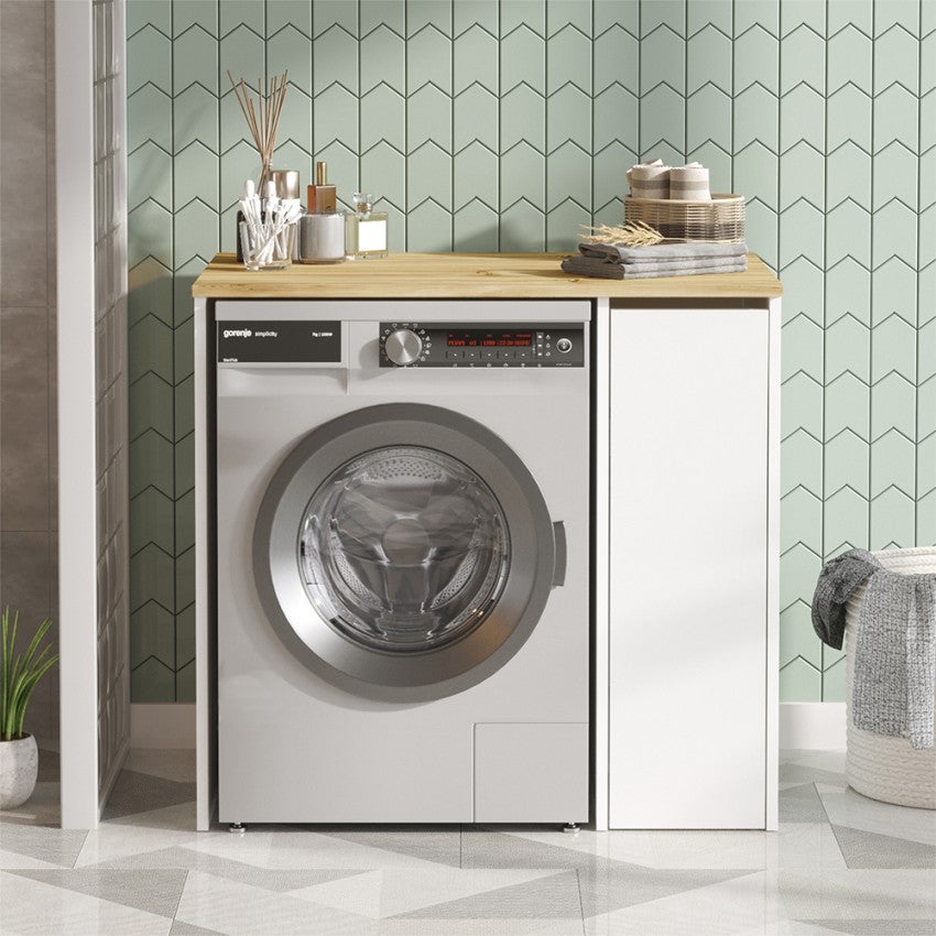 Mueble para lavadora y secadora extraíble con 3 estantes Wavers - 4