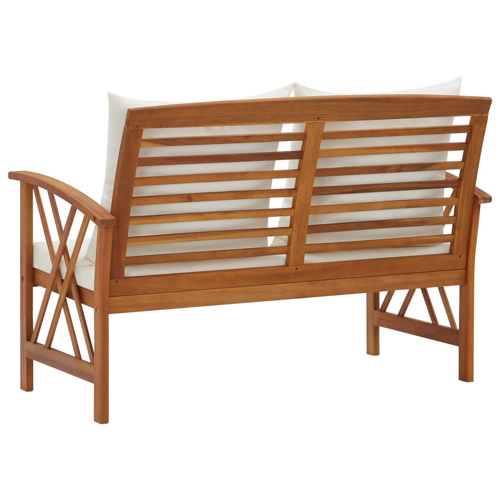 Banc de jardin avec coussins 119 cm Bois solide d'acacia 4 - 4