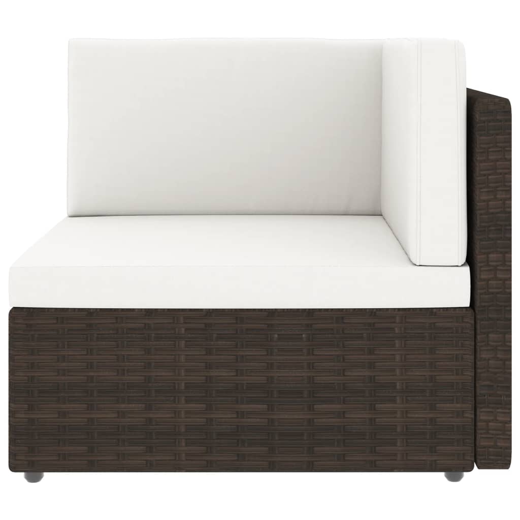 Maison Exclusive - Set Divani da Giardino 5 pz con Cuscini in Polyrattan Marrone - 3