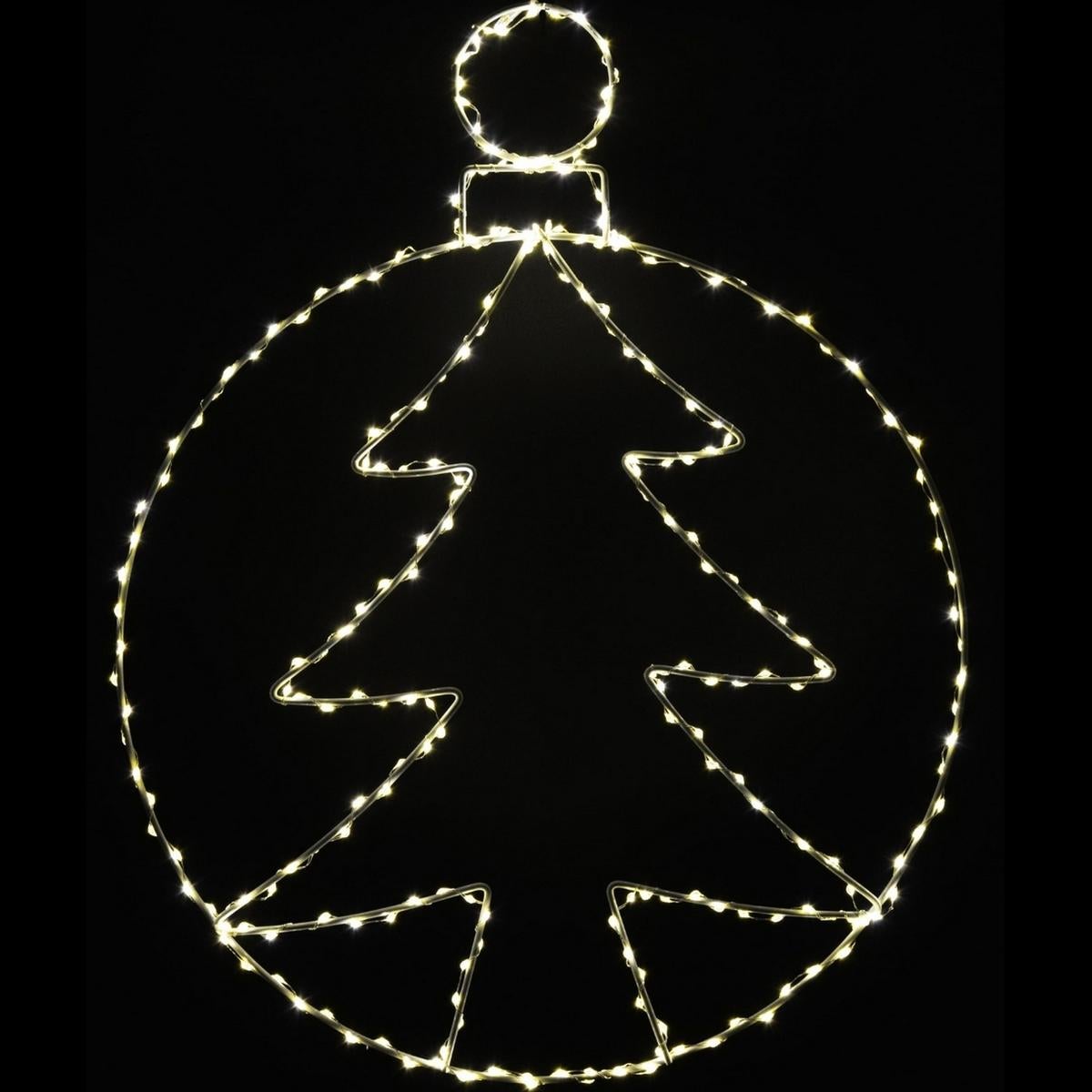 Dekoracja okienna świetlna choinka 250 Led timer 48,5 cm ciepły biały - 2
