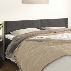 2 Têtes De Lit Simples 80x7x78/88cm Gris Clair Tissu - Hauteur Réglable Pour Cadre De Lit