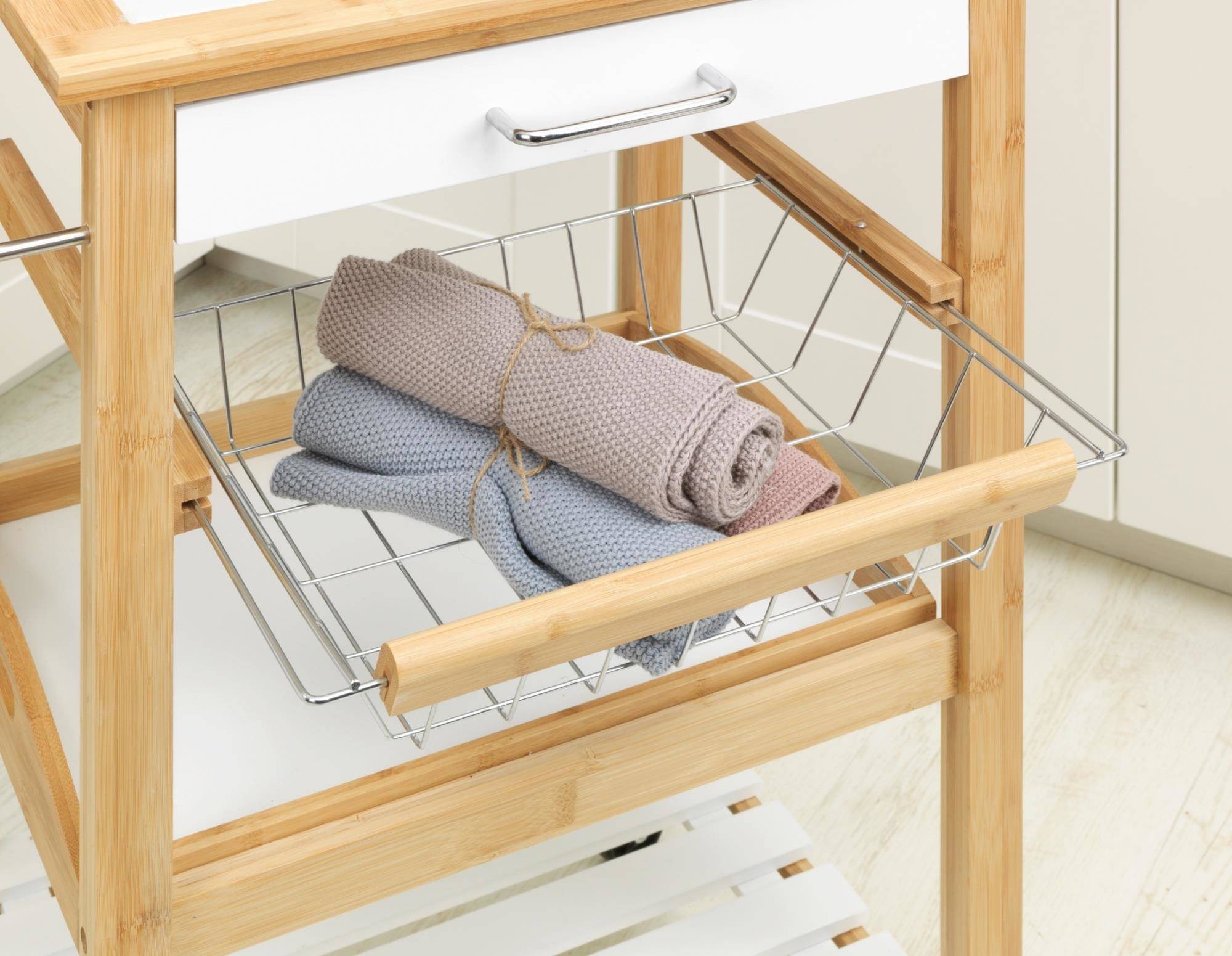 FINJA, bois de bambou + MDF, blanc, WENKO, WENKO - 3