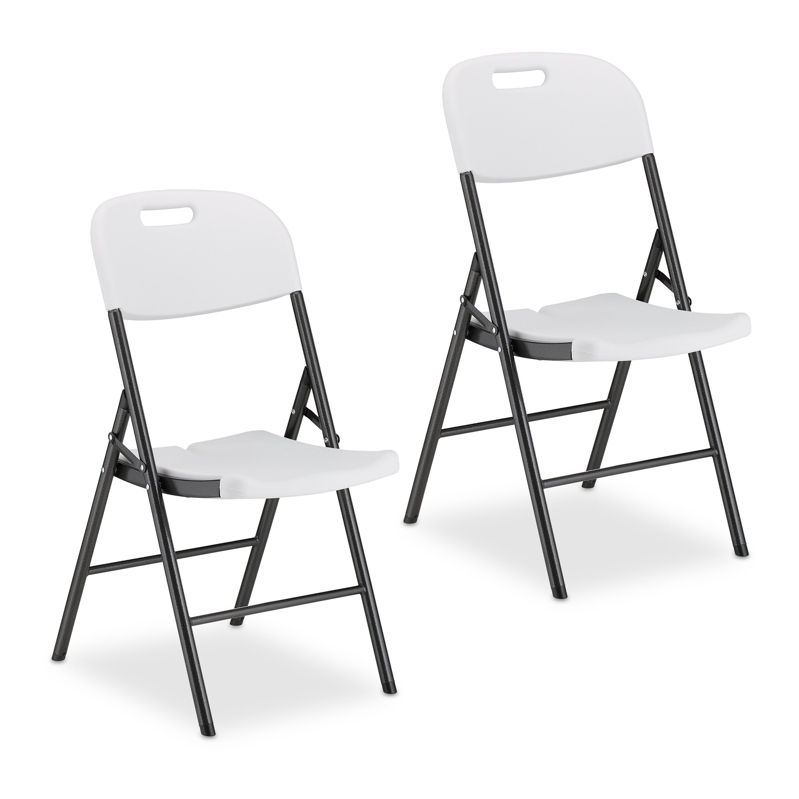 Pieghevoli Portatili Sedie Pieghevoli Plastica Bianche Relaxdays