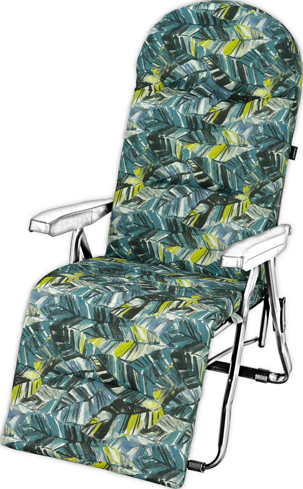 Poduszka na leżak ogrodowy z podnóżkiem AMPO czarny niebieski 1 szt.