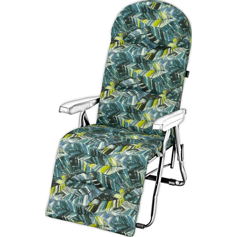 Poduszka na leżak ogrodowy z podnóżkiem AMPO czarny niebieski 1 szt.