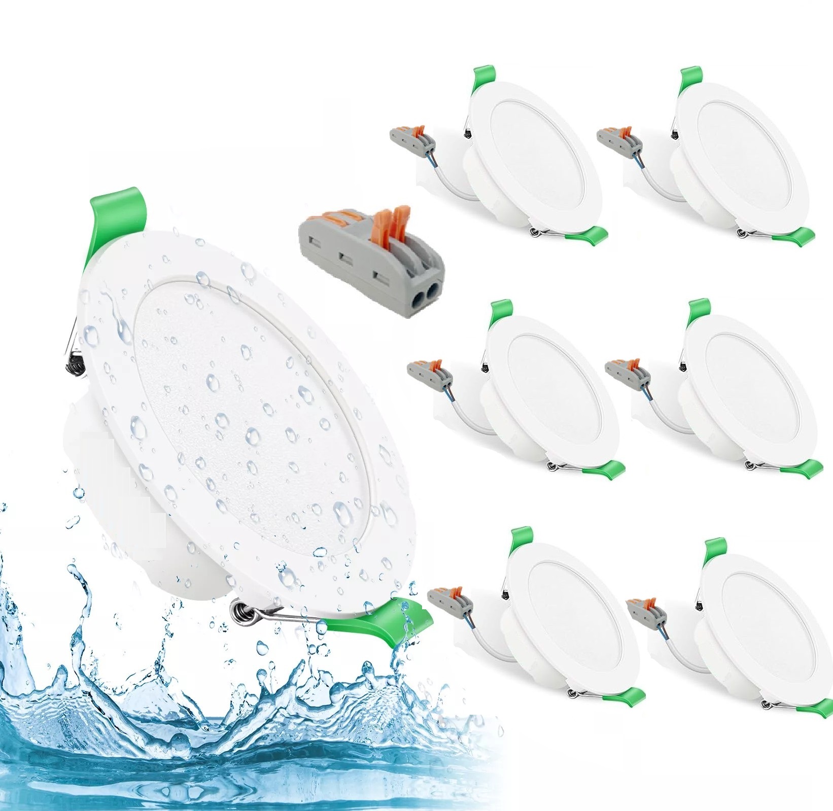 KYOTECH 3CCT Faretti LED Da Incasso Per Cartongesso Dimmerabile 68-75mm, 5W 550LM 230V Faretto Incasso Ultra Sottili, IP44 Faretti Da Incasso Ruotabile A 45° Per Bagno, Set Di 6 Nero - Foto 6