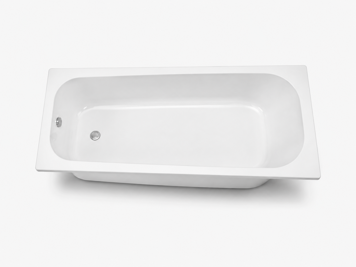 Baignoire rectangulaire blanche Slim 170x70 cm - Vidage chrome + pieds - OPTIKA - 4