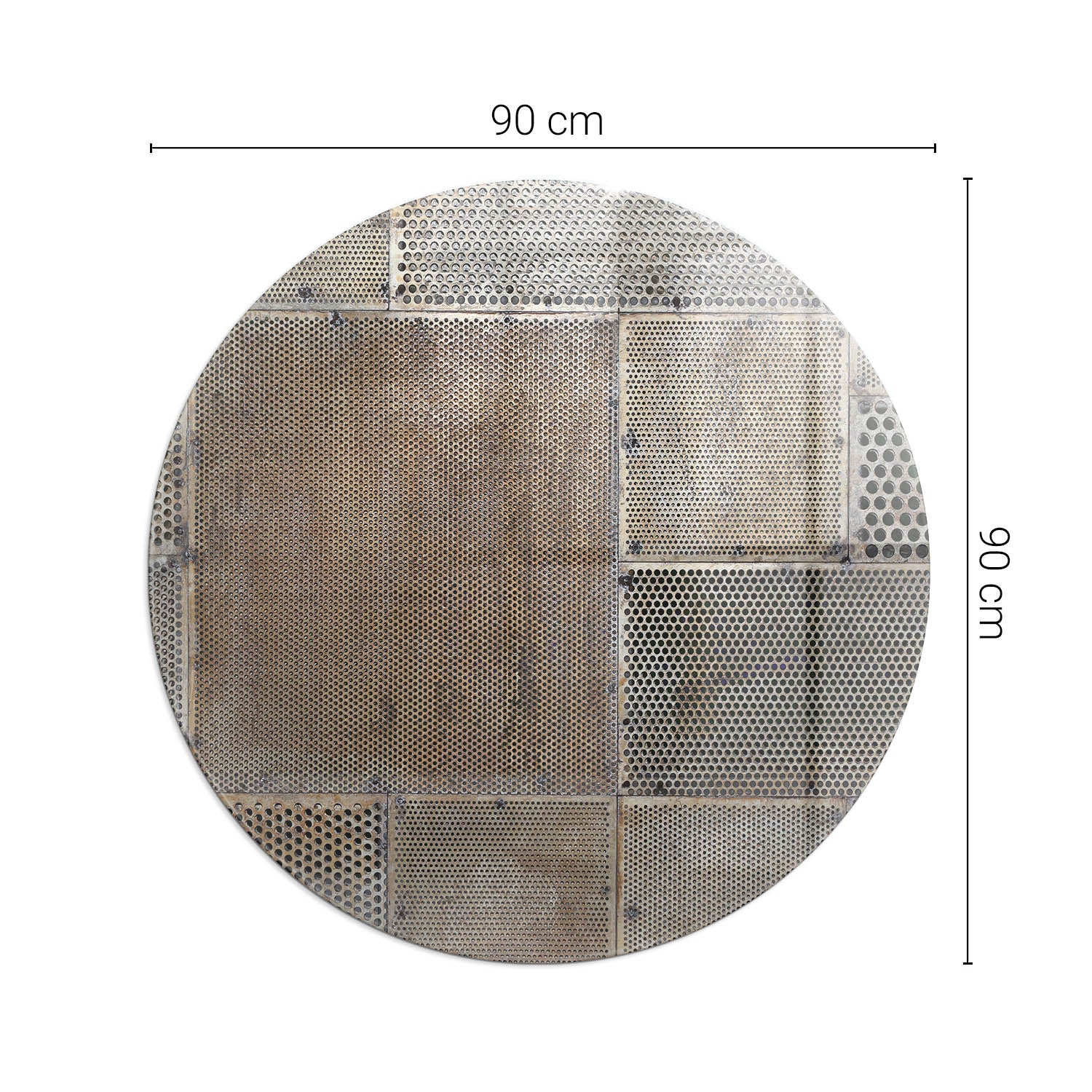 Okragła podkładka na podłogę ze szkła hartowanego - fi 90 cm - Wzór perforowanej blachy - TULUP - 2