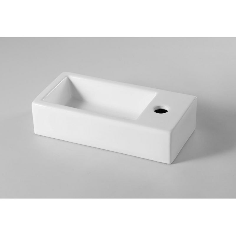 Lave mains rectangle design blanc - 3