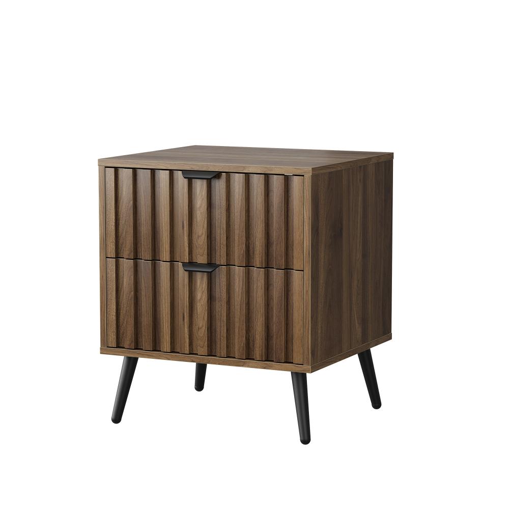 Comodino moderno 2 cassetti design incassato, per camera, corridoio, soggiorno, cameretta, noce 45x40x53 cm - 9