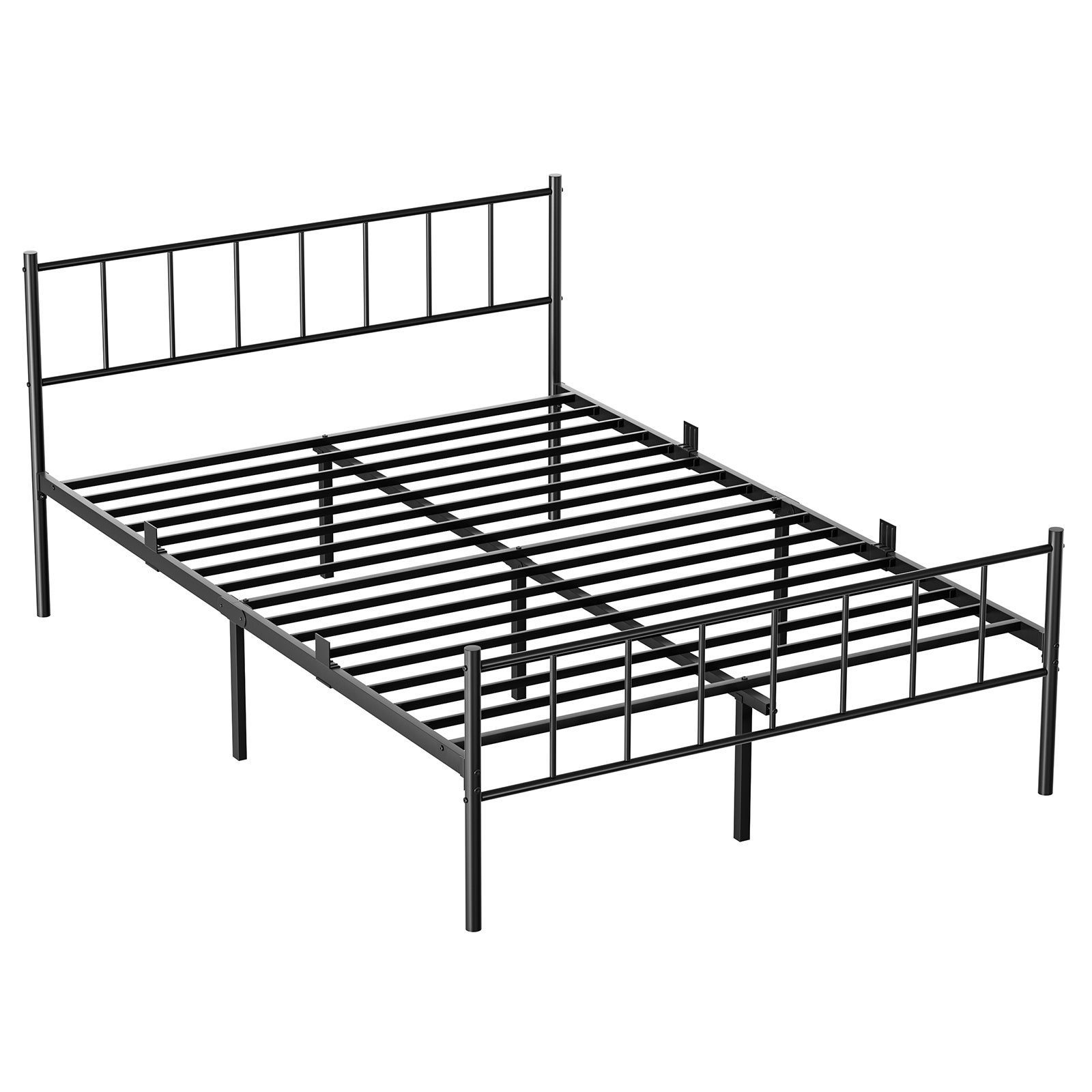 Lit Métallique 160x200 cm, Lit Minimaliste Pour Deux Places, Avec Tête Et Pied De Lit Inclus, Extra Solide, Grand Espace De Rangement - 11