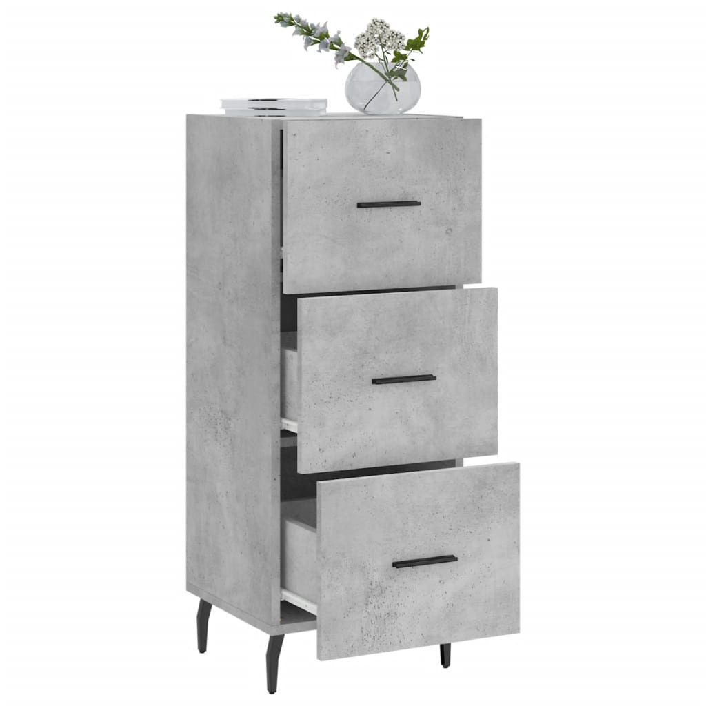 Buffet Gris béton 34,5x34x90 cm Bois d'ingénierie - 4