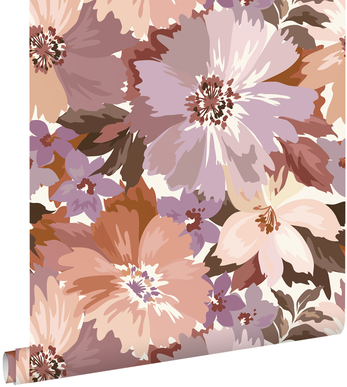 Tapeta kwiaty fioletowego mauveIterakota - 50 x 900 cm - ESTAHOME