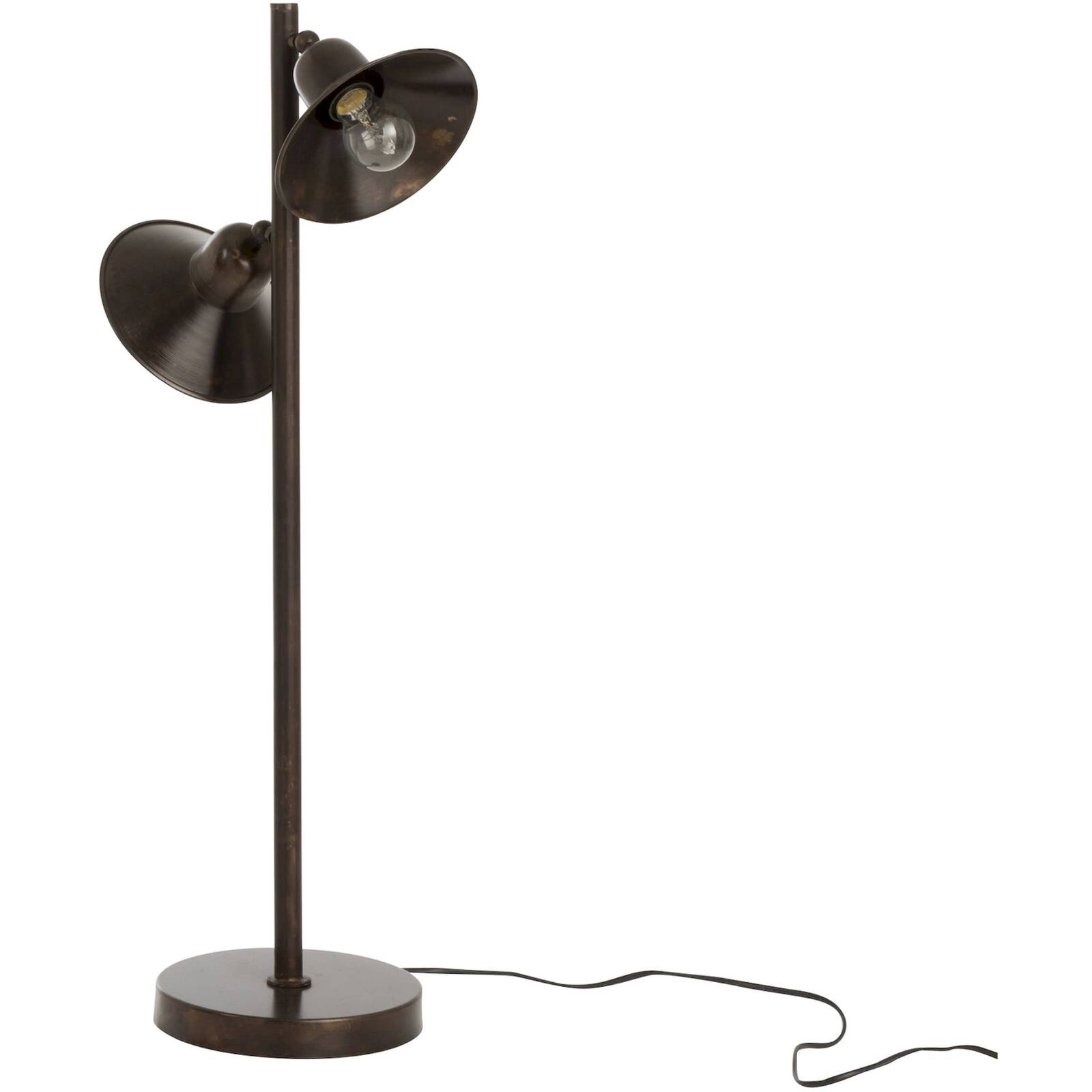 Lampe summerville en metal 34 x 21 x 80 cm brun leroy merlin