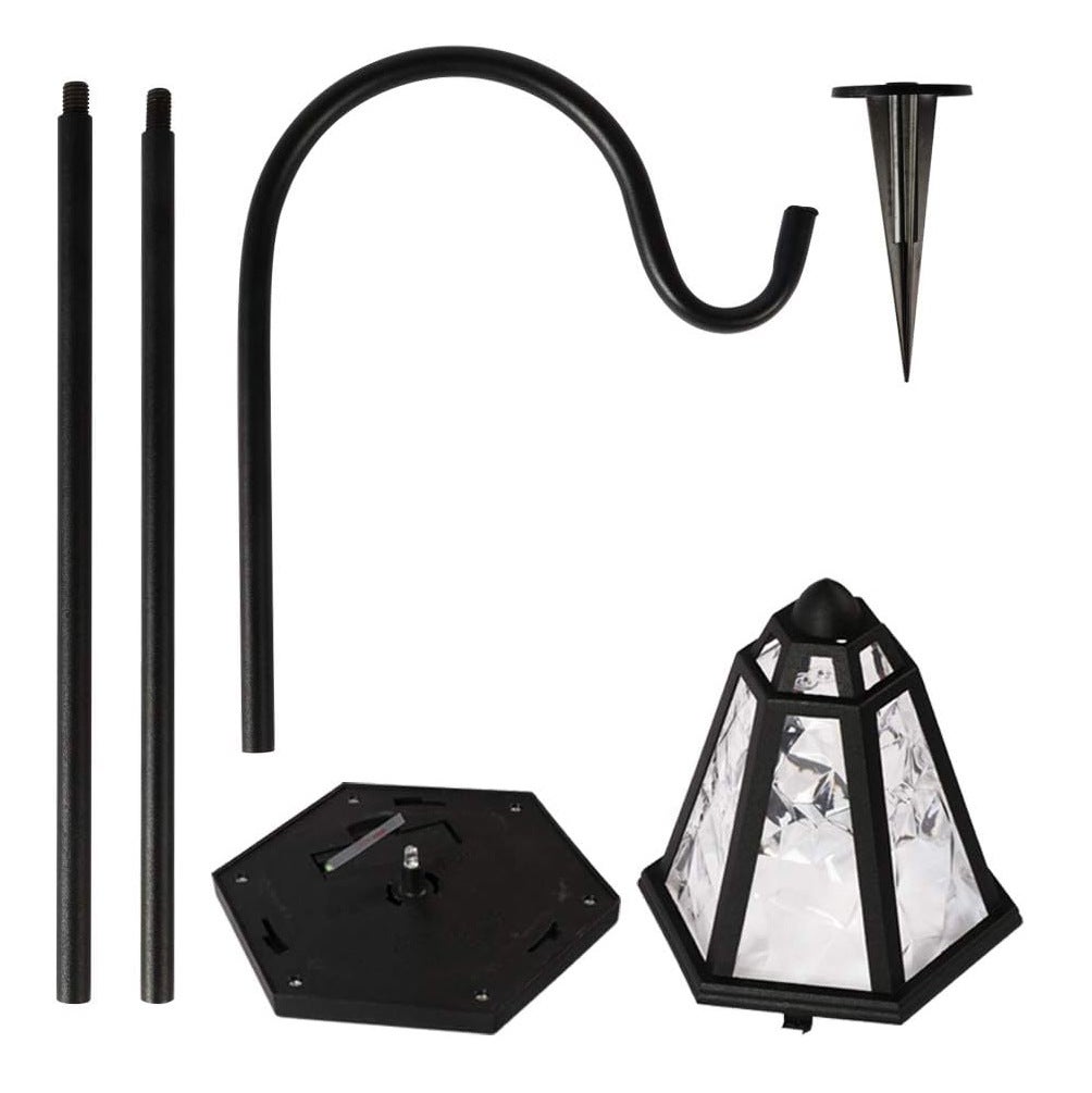 Luzes solares ao ar livre à prova d'água, 2 peças de luzes solares de jardim, luzes de lanterna solar, luz solar de caminho de paisagem, branco quente - 6