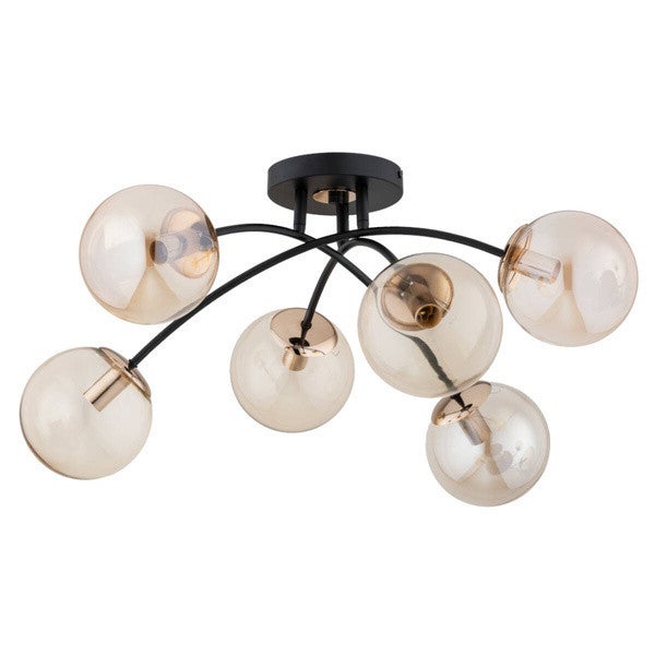 Lampa sufitowa wisząca Blasko czarno-złota 6xE14x10W nowoczesna wym: 30 x 59 x 59 cm metal Alfa