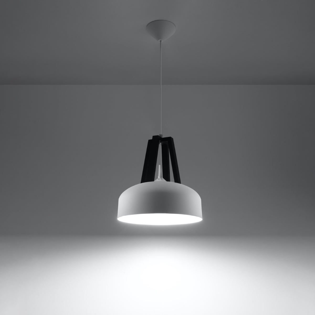 Suspension Acier Blanc/Noir E27 1 Casco - 9