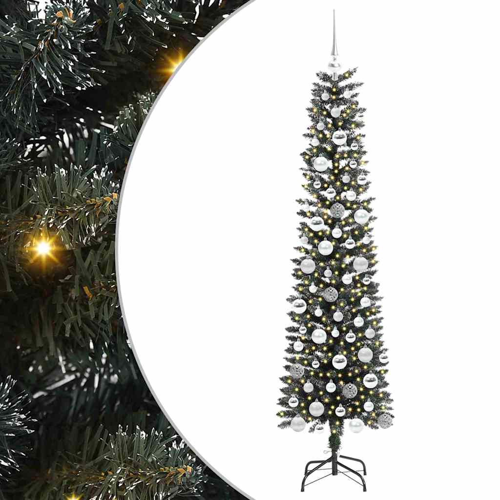 Sztuczna choinka z 300 diodami LED Zielony 50,5 x 50,5 x 180 cm