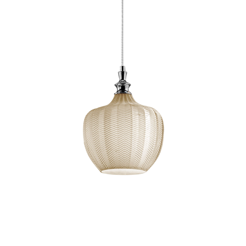 Gea Luce  Cleofe, Lámpara Colgante De Cristal Transparente Y Cromo, Casquillo 1Xe27, Estilo Vintage, Ip20, 1Xe27 Máx 1X60w, D.24cm, Bombillas Excluidas Ocre , Leroy Merlin