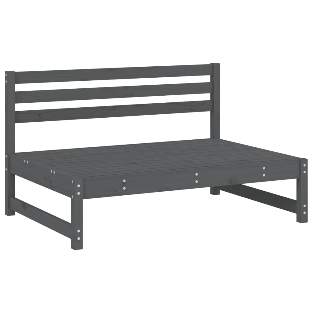 Canapé central de jardin gris 120x80 cm bois de pin massif vidaXL - 7