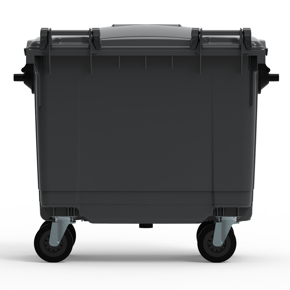 ESE France Conteneur Poubelle à déchets 4 roues - 660L - Robuste et Professionnel - 100% Recyclé - Gris - Fabriqué en France - 2