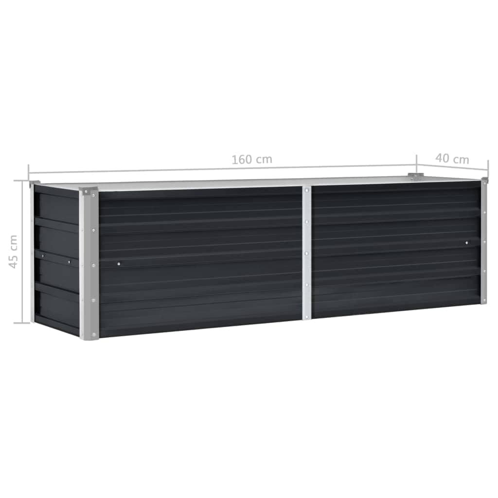 vidaXL Lit surélevé de jardin Anthracite 160x40x45 cm Acier galvanisé - 7