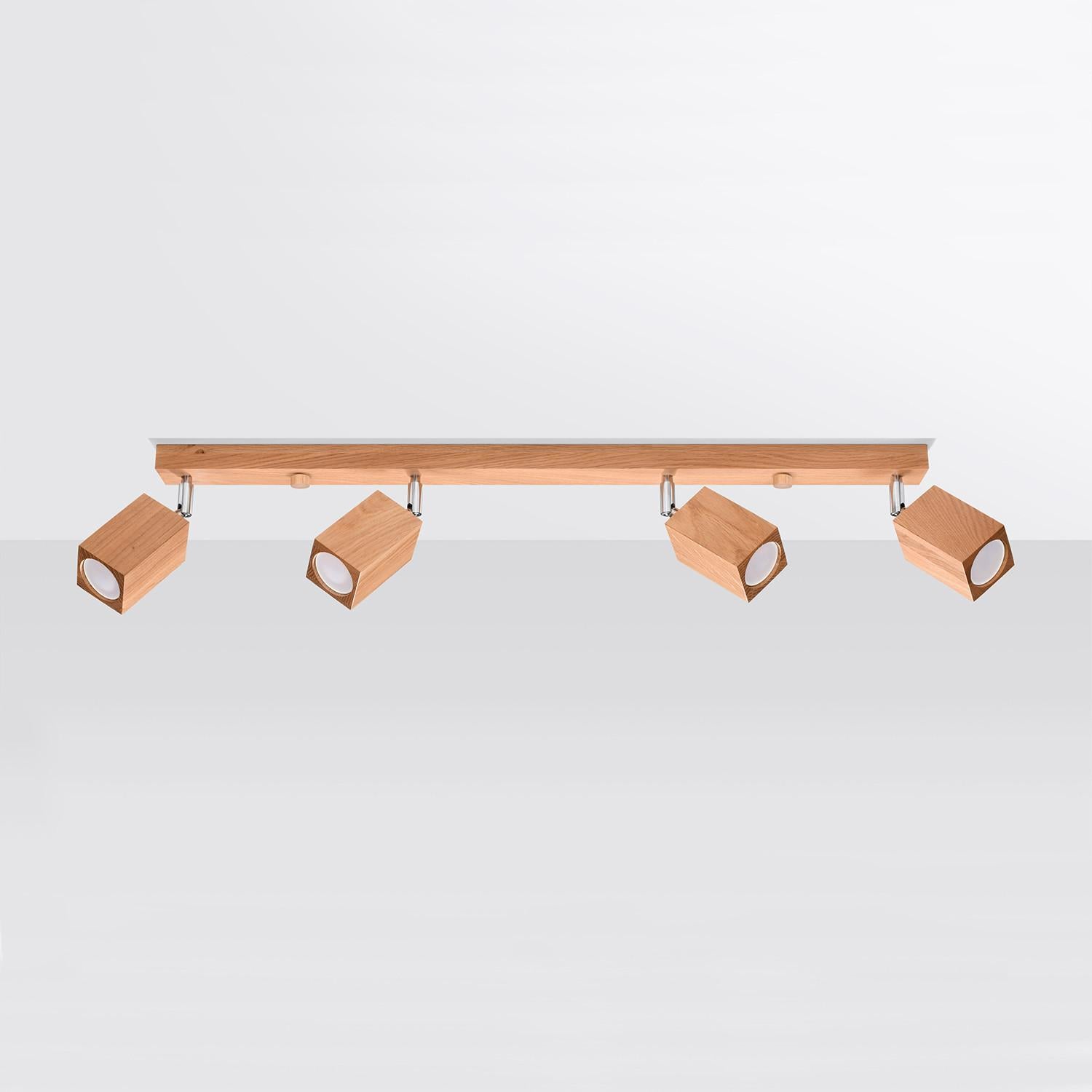 Reflektor sufitowy spot natynkowy Keke listwa ciemne drewno-chromowany 4xGU10x40W wym: 5 x 80 cm metal Sollux Lighting