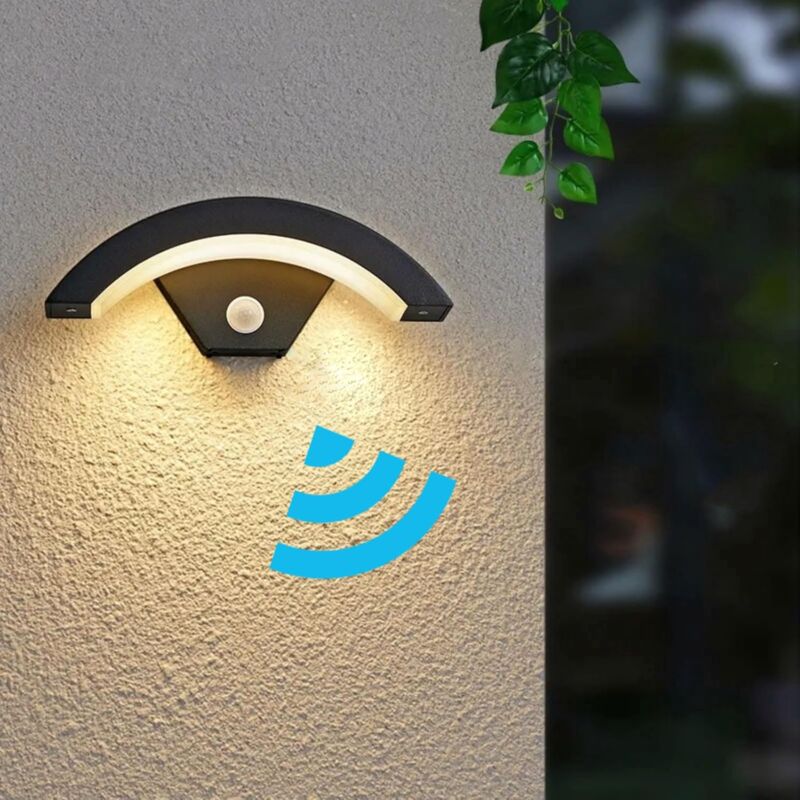 Nowoczesna lampa ścienna zewnętrzna LED z czujnikiem ruchu 24W 550lm, IP65 3000K ciepłe światło