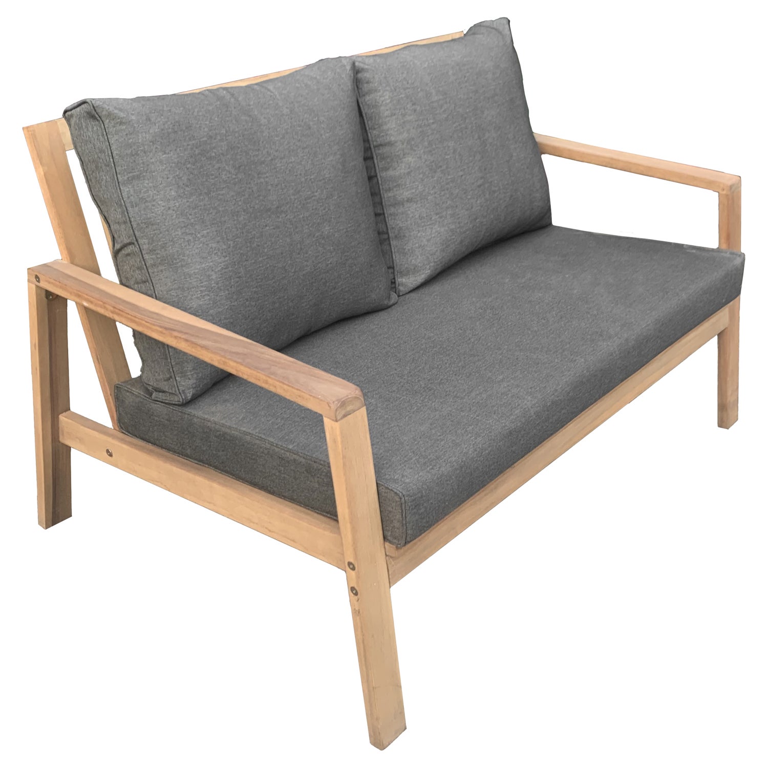 Akacjowy 4-osobowy zestaw mebli ogrodowych GILI - szare poduszki - 4