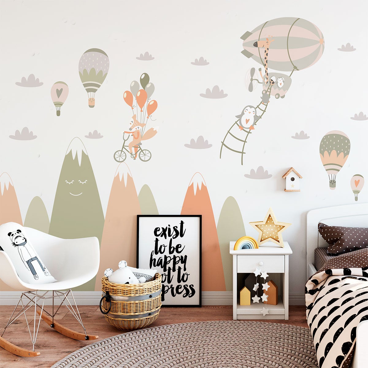 Adesivo bambino di montagna scandinavo flourishing animals - Sticker adesivo - adesivi murali - 110x165cm - 6