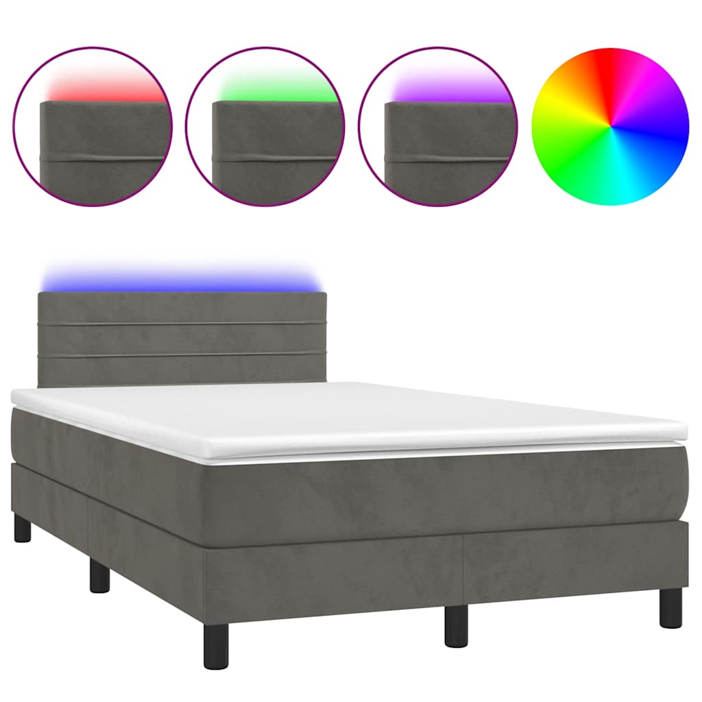 vidaXL Giroletto a Molle con Materasso e LED Nero 90x190 cm Similpelle