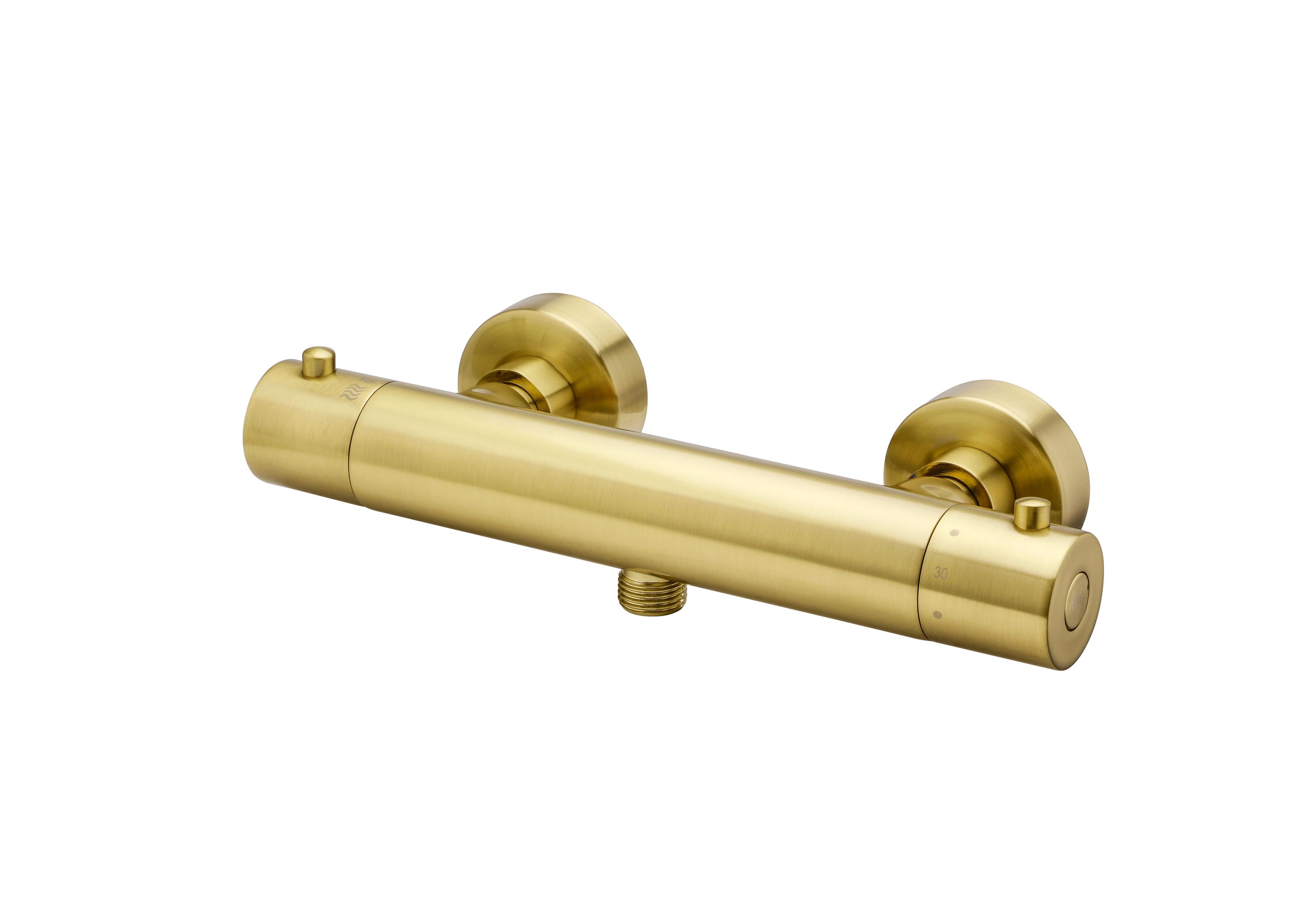 Bateria prysznicowa termostatyczna, szczotkowane złoto, Envol, ESSEBAGNO