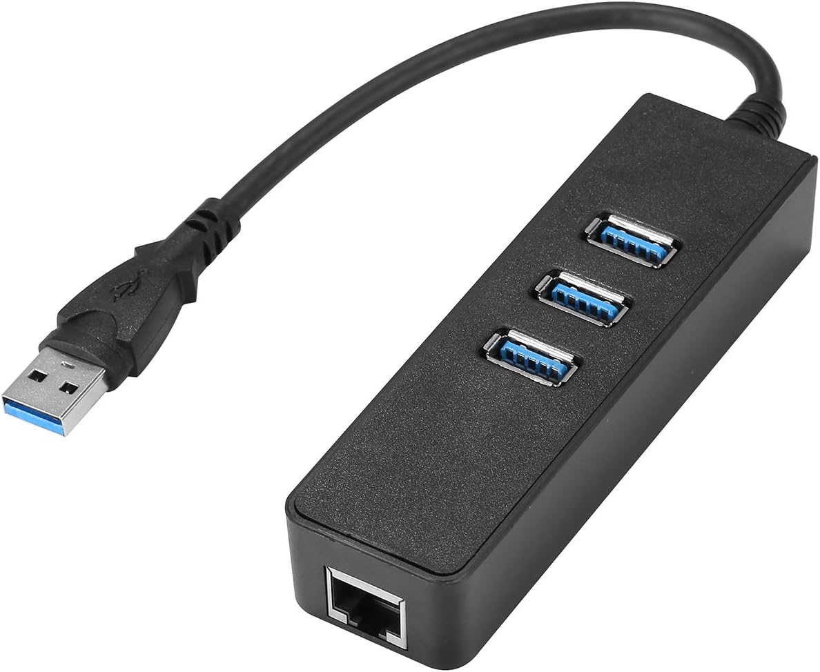 HUB USB 3.0 z 3 portami do RJ45 Gigabit Ethernet Adapter Ethernet USB 10/100/1000 Mb/s dla Macbooka, Surface Pro, Chromebooka