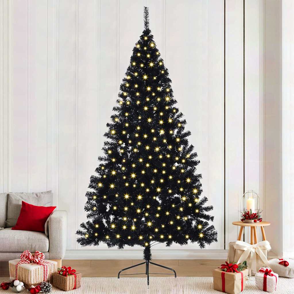 Albero Di Natale Artificiale 150 Cm Con Luci LED Calde - Decorazione Moderna Per Interno Ed Esterno, Incluse Palline
