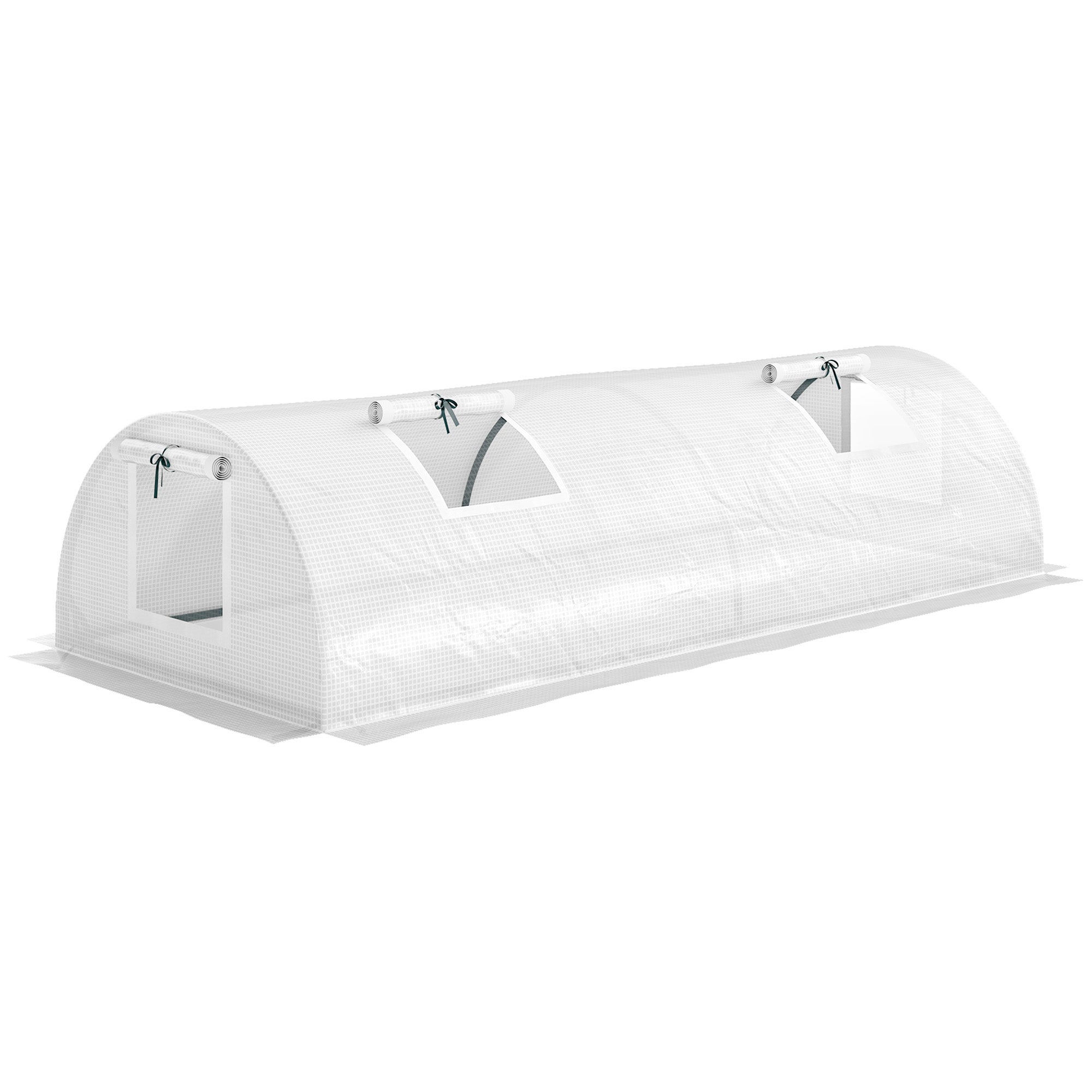 Szklarnia ogrodowa z oknami z siatki i okrągłym dachem, mrozoodporna, 200x80x45 cm, szklarnia na pomidory z ochroną UV