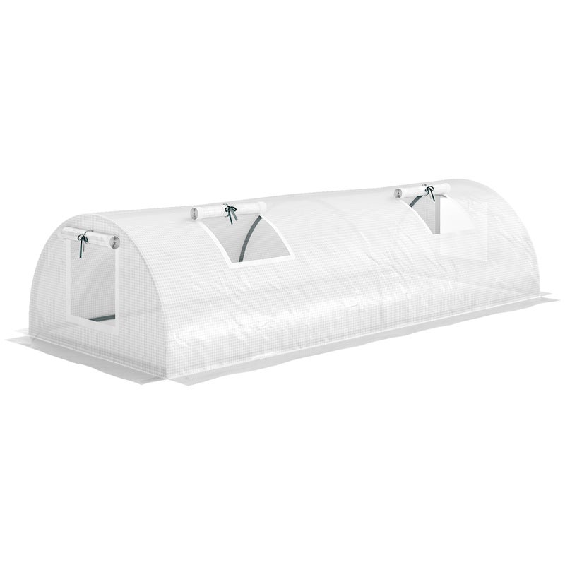 Szklarnia ogrodowa z oknami z siatki i okrągłym dachem, mrozoodporna, 200x80x45 cm, szklarnia na pomidory z ochroną UV