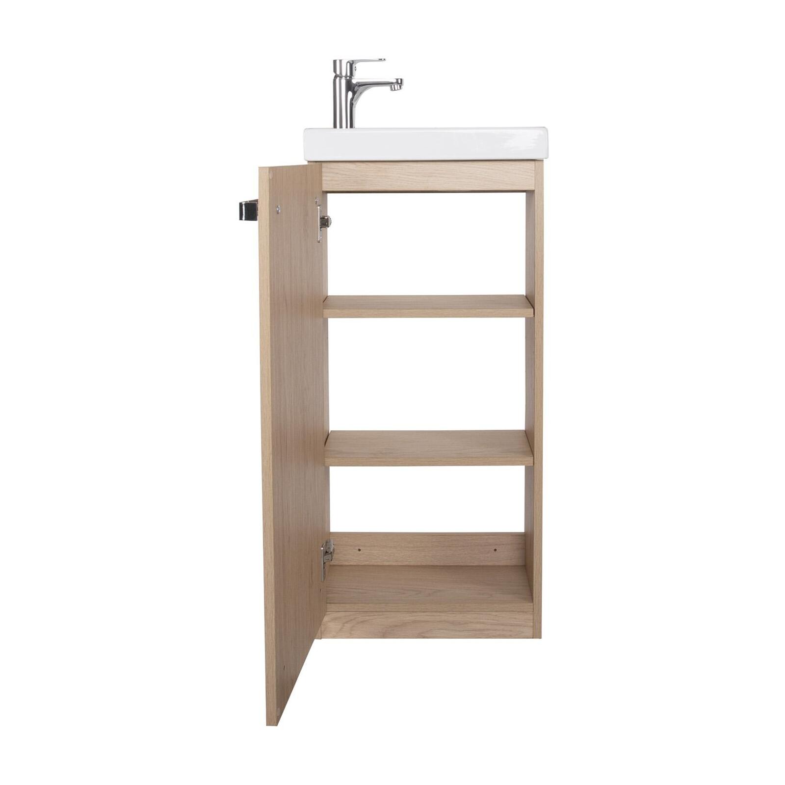 Meuble lave-mains sur pieds JOHANN décor chêne - 4